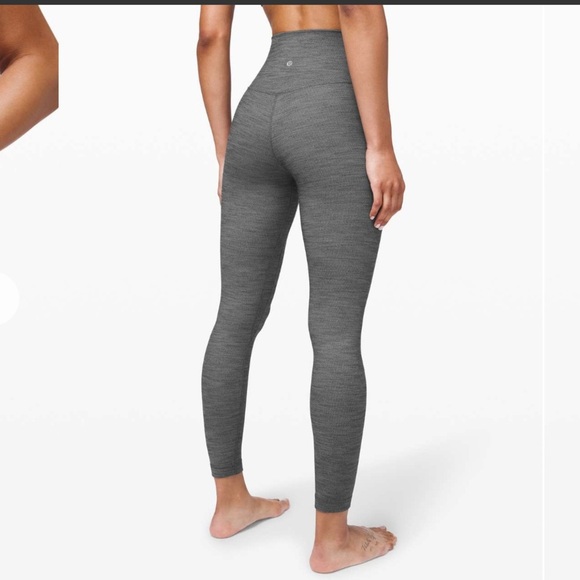 Lululemon Align Pant II 25" Mini Heathered Herringbone Black and White - Picture 3 of 11